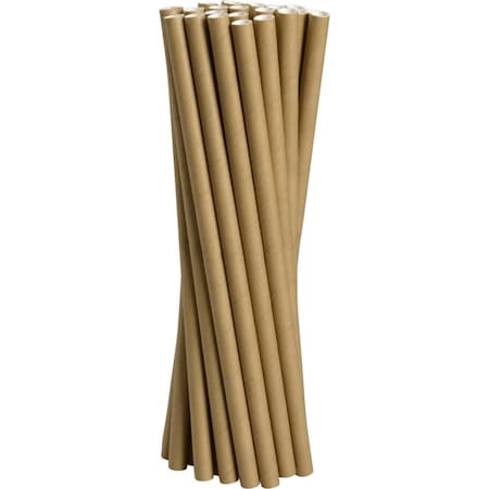 Straws, Cardboard, FSC Certified, Brown, 10 Inch, Biodegradable & Compostable